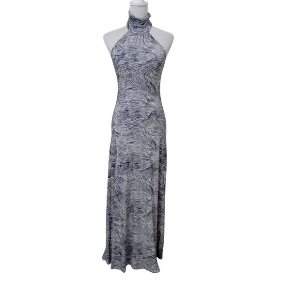Rachel Pally Size Unknown Blue White Abstract Print High Neck Halter Maxi Dress - Picture 1 of 11